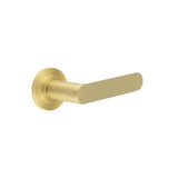 High quality image of Burlington - Kensington Door Handles Reeded Rose Satin Brass Sku. BUR25KIT238
