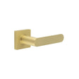 This is an image showing the Frelan - Kensington Door Handles Square Plain Rose Satin Brass available to order from Trade Door Handles in Kendal