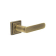 High quality image of Burlington - Kensington Door Handles Square Stepped Rose Antique Brass Sku. BUR25KIT7