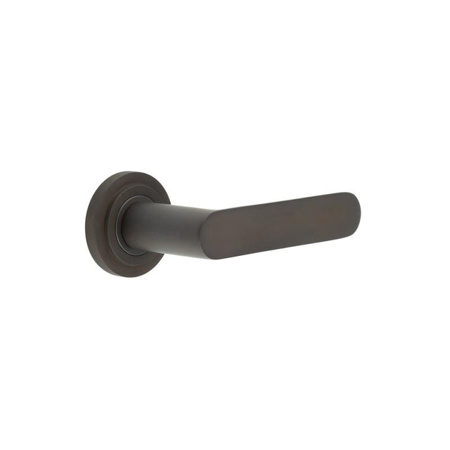 High quality image of Burlington - Kensington Door Handles Chamfered Rose Dark Bronze Sku. BUR25KIT80