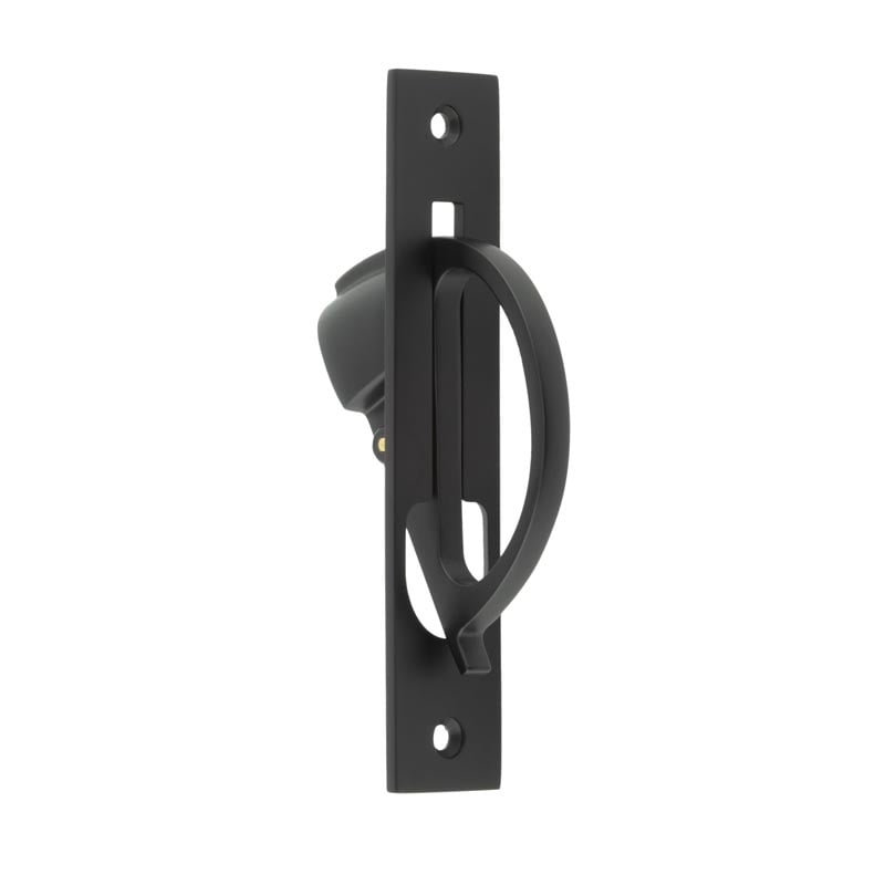 This is an image showing the Burlington - 130x25mm Flush edge handle - Matt Black available to order from Trade Door Handles in Kendal