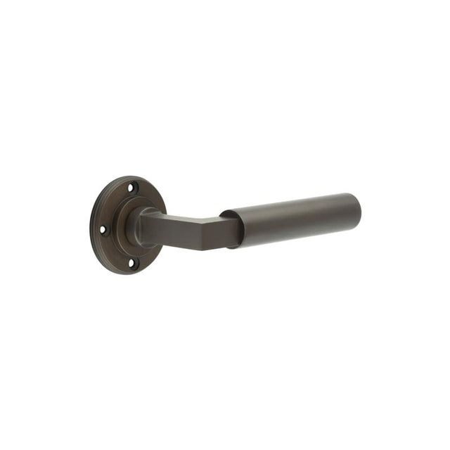 This is an image showing the Burlington - Westminster lever on rose - Dark Bronze available to order from Trade Door Handles in Kendal