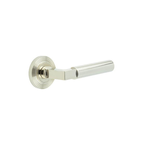 High quality image of Burlington - Westminster Door Handles Reeded Rose Polished Nickel Sku. BUR30KIT160