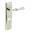 High quality image of Burlington - Westminster Door Handle Din Euro Backplate Polished Nickel Sku. BUR30KIT168