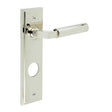 High quality image of Burlington - Westminster Door Handle Din Bathroom Backplate Polished Nickel Sku. BUR30KIT169