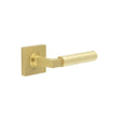 This is an image showing the Frelan - Westminster Door Handles Square Plain Satin Brass available to order from Trade Door Handles in Kendal