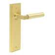 High quality image of Burlington - Westminster Door Handle Latch Backplate Satin Brass Sku. BUR30KIT242