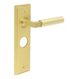 High quality image of Burlington - Westminster Door Handle Bathroom Backplate Satin Brass Sku. BUR30KIT244