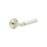 High quality image of Burlington - Westminster Door Handles Chamfered Rose Satin Nickel Sku. BUR30KIT314