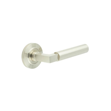 High quality image of Burlington - Westminster Door Handles Chamfered Rose Satin Nickel Sku. BUR30KIT314