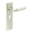 High quality image of Burlington - Westminster Door Handle Euro Backplate Satin Nickel Sku. BUR30KIT323