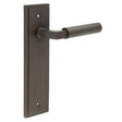High quality image of Burlington - Westminster Door Handle Latch Backplate Dark Bronze Sku. BUR30KIT86