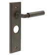 High quality image of Burlington - Westminster Door Handle Bathroom Backplate Dark Bronze Sku. BUR30KIT88