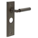 High quality image of Burlington - Westminster Door Handle Bathroom Backplate Dark Bronze Sku. BUR30KIT88