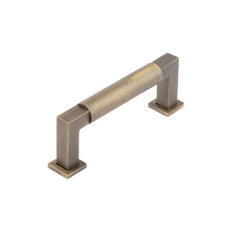 This is an image showing the Burlington - Westminster Cabinet Handle 96mm CTC - Antique Brass available to order from Trade Door Handles in Kendal