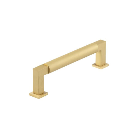 This is an image showing the Burlington - Westminster Cabinet Handle 128mm CTC - Satin Brass available to order from Trade Door Handles in Kendal