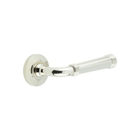 High quality image of Burlington - Highgate Door Handles Chamfered Rose Polished Nickel Sku. BUR35KIT158