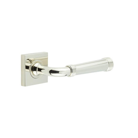 High quality image of Burlington - Highgate Door Handles Square Plain Polished Nickel Sku. BUR35KIT162
