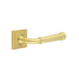 This is an image showing the Frelan - Highgate Door Handles Square Stepped Satin Brass available to order from Trade Door Handles in Kendal