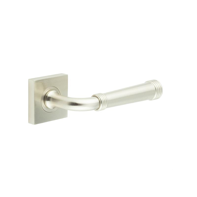High quality image of Burlington - Highgate Door Handles Square Plain Satin Nickel Sku. BUR35KIT318