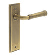 High quality image of Burlington - Highgate Door Handle Latch Backplate Antique Brass Sku. BUR35KIT8