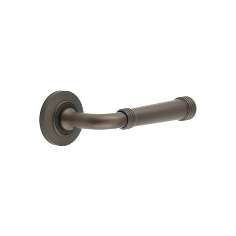 High quality image of Burlington - Highgate Door Handles Chamfered Rose Dark Bronze Sku. BUR35KIT80