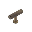 High quality image of Burlington - Piccadilly Knurled T Bar Cupboard Knobs Antique Brass Sku. BUR401AB