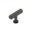 High quality image of Burlington - Piccadilly Knurled T Bar Cupboard Knobs Dark Bronze Sku. BUR401DB