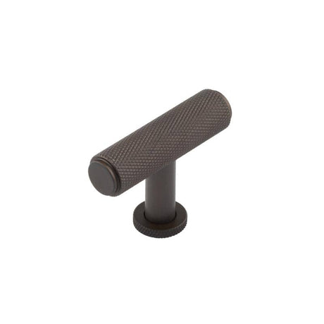High quality image of Burlington - Piccadilly Knurled T Bar Cupboard Knobs Dark Bronze Sku. BUR401DB