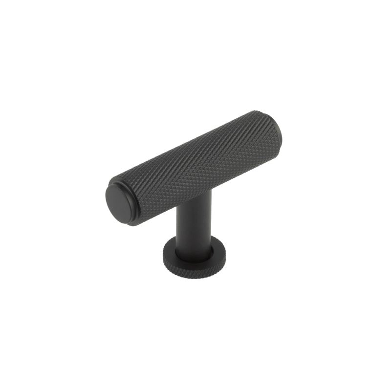 High quality image of Burlington - Piccadilly Knurled T Bar Cupboard Knobs Black Sku. BUR401MB