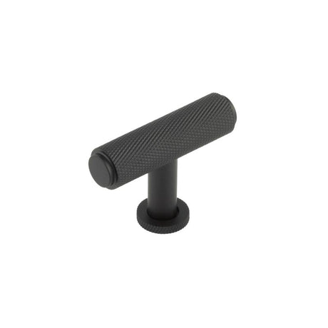 High quality image of Burlington - Piccadilly Knurled T Bar Cupboard Knobs Black Sku. BUR401MB