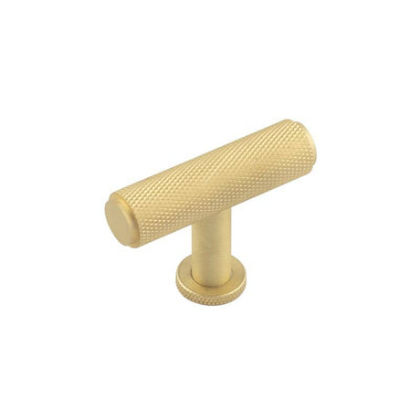 High quality image of Burlington - Piccadilly Knurled T Bar Cupboard Knobs Satin Brass Sku. BUR401SB