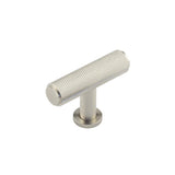 High quality image of Burlington - Piccadilly Knurled T Bar Cupboard Knobs Satin Nickel Sku. BUR401SN