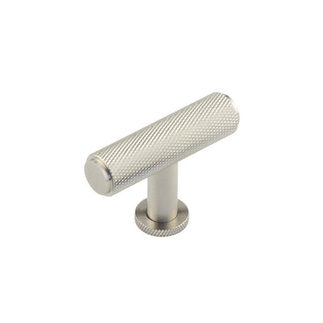 High quality image of Burlington - Piccadilly Knurled T Bar Cupboard Knobs Satin Nickel Sku. BUR401SN