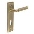 High quality image of Burlington - Piccadilly Door Handle Din Euro Backplate Antique Brass Sku. BUR40KIT12