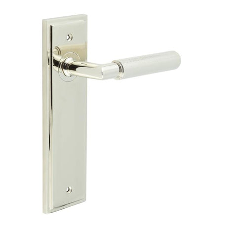 High quality image of Burlington - Piccadilly Door Handle Latch Backplate Polished Nickel Sku. BUR40KIT164