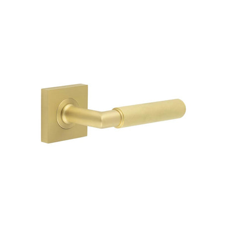 High quality image of Burlington - Piccadilly Door Handle on Square Plain Rose Satin Brass Sku. BUR40KIT240