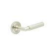 High quality image of Burlington - Piccadilly Door Handle on Stepped Rose Satin Nickel Sku. BUR40KIT315