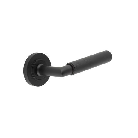 This is an image showing the Frelan - Piccadilly Door Handle on Plain Rose Black available to order from Trade Door Handles in Kendal