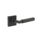 High quality image of Burlington - Piccadilly Door Handle on Square Plain Rose Black Sku. BUR40KIT331