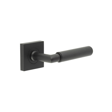 High quality image of Burlington - Piccadilly Door Handle on Square Plain Rose Black Sku. BUR40KIT331
