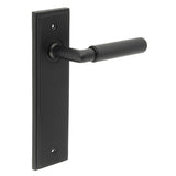 High quality image of Burlington - Piccadilly Door Handle Latch Backplate Black Sku. BUR40KIT333