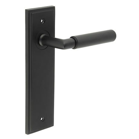 High quality image of Burlington - Piccadilly Door Handle Latch Backplate Black Sku. BUR40KIT333