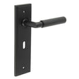 High quality image of Burlington - Piccadilly Door Handle Lock Backplate Black Sku. BUR40KIT334
