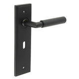High quality image of Burlington - Piccadilly Door Handle Lock Backplate Black Sku. BUR40KIT334