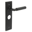 High quality image of Burlington - Piccadilly Door Handle Bathroom Backplate Matt Black Sku. BUR40KIT335