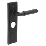 High quality image of Burlington - Piccadilly Door Handle Bathroom Backplate Matt Black Sku. BUR40KIT335