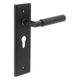 High quality image of Burlington - Piccadilly Door Handle Euro Backplate Matt Black Sku. BUR40KIT336