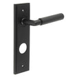 High quality image of Burlington - Piccadilly Door Handle Din Bathroom Backplate Matt Black Sku. BUR40KIT338