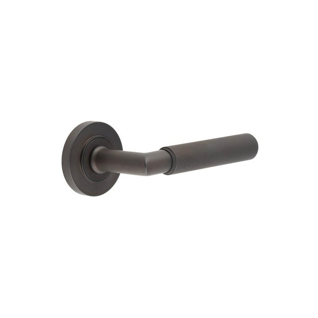 High quality image of Burlington - Piccadilly Door Handle on Plain Rose Dark Bronze Sku. BUR40KIT79